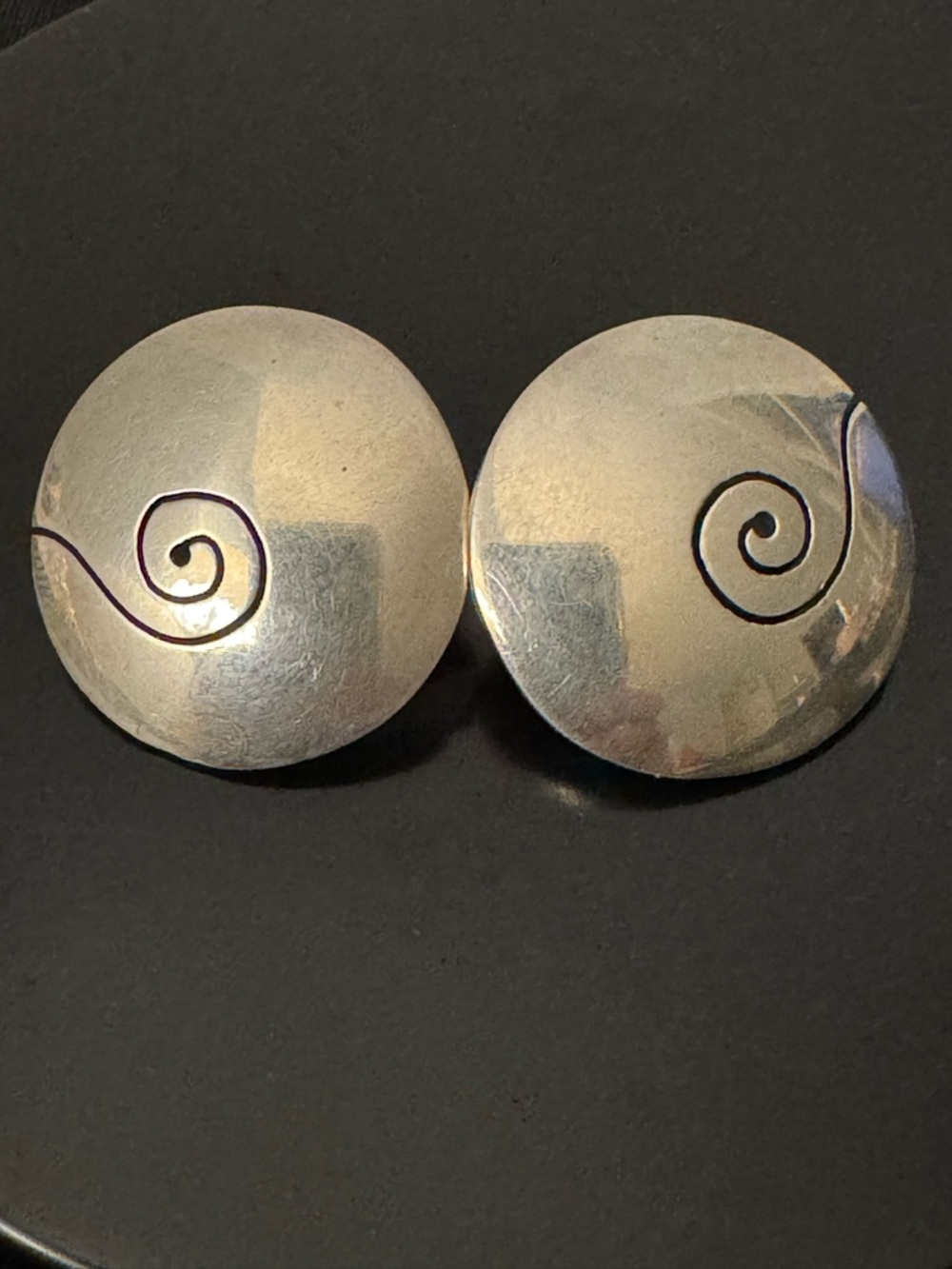 Sterling Silver Modernist Dome Earrings